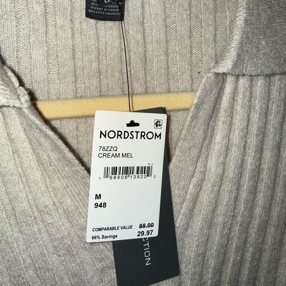 French Connection Cream Ribbed Tank Top - Picture 2 of 5